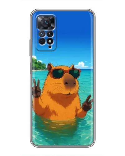 Чехол для Xiaomi Redmi Note 11 Pro с картинкой «Морская капибара»