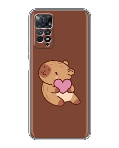 Чехол для Xiaomi Redmi Note 11 Pro с картинкой «Капибара с сердцем»