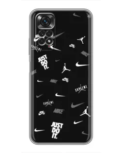 Чехол для Xiaomi Redmi Note 11 / 11s с картинкой «Nike Black Pattern» Чехол для Xiaomi Redmi Note 11 / 11s с картинкой «Nike Black Pattern»