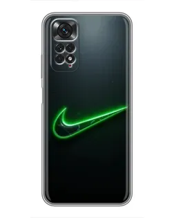 Чехол для Xiaomi Redmi Note 11 / 11s с картинкой «Неоновый контур Nike» Чехол для Xiaomi Redmi Note 11 / 11s с картинкой «Неоновый контур Nike»