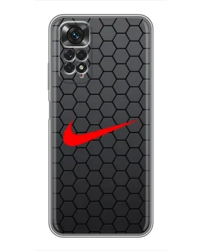 Чехол для Xiaomi Redmi Note 11 / 11s с картинкой «Nike — карбоновая сетка»