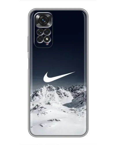 Чехол для Xiaomi Redmi Note 11 / 11s с картинкой «Nike — зимние горы»