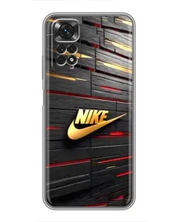 Чехол для Xiaomi Redmi Note 11 / 11s с картинкой «Золотой Nike на металле» Чехол для Xiaomi Redmi Note 11 / 11s с картинкой «Золотой Nike на металле»