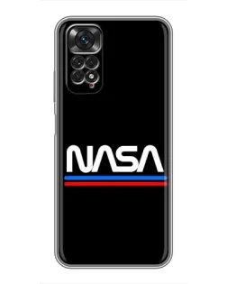 Чехол для Xiaomi Redmi Note 11 / 11s с картинкой «NASA — классика Red Blue» Чехол для Xiaomi Redmi Note 11 / 11s с картинкой «NASA — классика Red Blue»