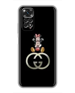 Чехол для Xiaomi Redmi Note 11 / 11s с картинкой «Минни Маус на лого»