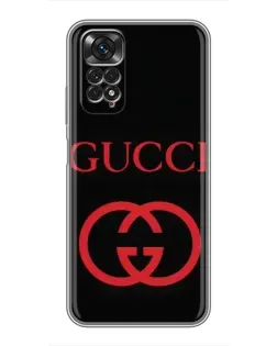 Чехол для Xiaomi Redmi Note 11 / 11s с картинкой «Gucci — красный логотип»
