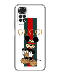 Чехол для Xiaomi Redmi Note 11 / 11s с картинкой «Микки Маус Gucci — полосы»