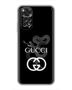 Чехол для Xiaomi Redmi Note 11 / 11s с картинкой «Gucci — серебряная змея»