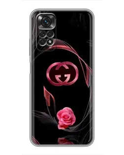 Чехол для Xiaomi Redmi Note 11 / 11s с картинкой «Gucci — неоновая роза»