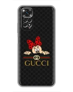 Чехол для Xiaomi Redmi Note 11 / 11s с картинкой «Минни Маус Gucci — черный»
