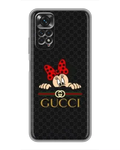 Чехол для Xiaomi Redmi Note 11 / 11s с картинкой «Минни Маус Gucci — черный»