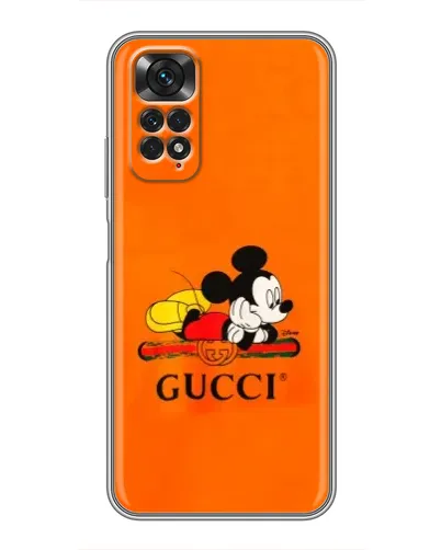 Чехол для Xiaomi Redmi Note 11 / 11s с картинкой «Микки Маус Gucci — оранж» Чехол для Xiaomi Redmi Note 11 / 11s с картинкой «Микки Маус Gucci — оранж»