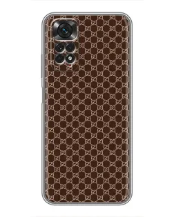 Чехол для Xiaomi Redmi Note 11 / 11s с картинкой «Gucci — шоколадная сетка»