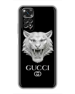 Чехол для Xiaomi Redmi Note 11 / 11s с картинкой «Gucci — серебряный лев»
