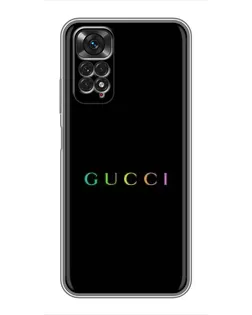 Чехол для Xiaomi Redmi Note 11 / 11s с картинкой «Gucci — неоновый минимализм»