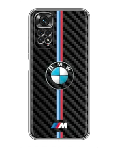 Чехол для Xiaomi Redmi Note 11 / 11s с картинкой «Эмблема BMW и карбон»