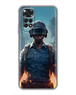 Чехол для Xiaomi Redmi Note 11 / 11s с картинкой «PUBG — реалистичный герой»