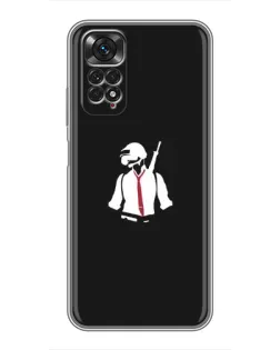 Чехол для Xiaomi Redmi Note 11 / 11s с картинкой «PUBG — силуэт воина»