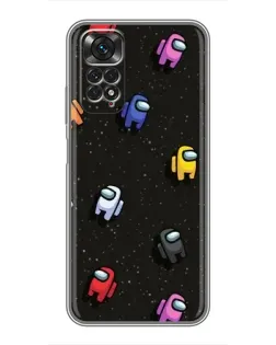 Чехол для Xiaomi Redmi Note 11 / 11s с картинкой «Космический паттерн Among Us»