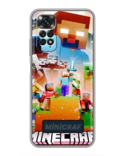 Чехол для Xiaomi Redmi Note 11 / 11s с картинкой «Minecraft герои игры»