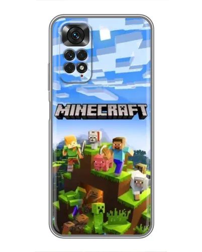Чехол для Xiaomi Redmi Note 11 / 11s с картинкой «Minecraft классический мир»