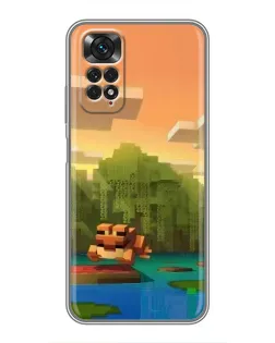 Чехол для Xiaomi Redmi Note 11 / 11s с картинкой «Майнкрафт закат солнца»
