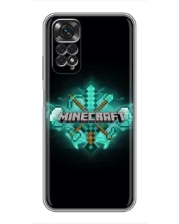 Чехол для Xiaomi Redmi Note 11 / 11s с картинкой «Minecraft Diamond лого»