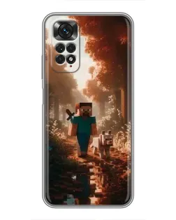 Чехол для Xiaomi Redmi Note 11 / 11s с картинкой «Стив в лесу»