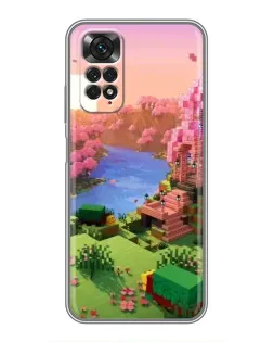 Чехол для Xiaomi Redmi Note 11 / 11s с картинкой «Розовое дерево Minecraft»