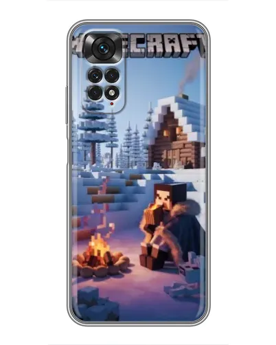 Чехол для Xiaomi Redmi Note 11 / 11s с картинкой «Зимний Minecraft»