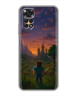 Чехол для Xiaomi Redmi Note 11 / 11s с картинкой «Стив у башни»