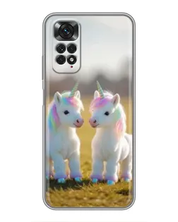 Чехол для Xiaomi Redmi Note 11 / 11s с картинкой «Пара единорогов» Чехол для Xiaomi Redmi Note 11 / 11s с картинкой «Пара единорогов»