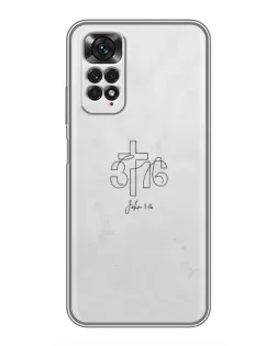 Чехол для Xiaomi Redmi Note 11 / 11s с картинкой «Иоанна 3:16 Крест»