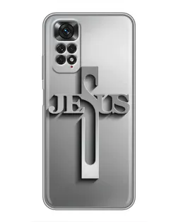 Чехол для Xiaomi Redmi Note 11 / 11s с картинкой «Металлический крест Jesus»