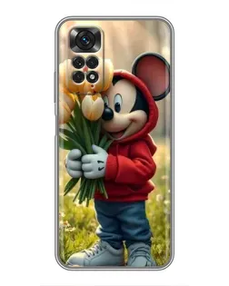 Чехол для Xiaomi Redmi Note 11 / 11s с картинкой «Микки с тюльпанами» Чехол для Xiaomi Redmi Note 11 / 11s с картинкой «Микки с тюльпанами»