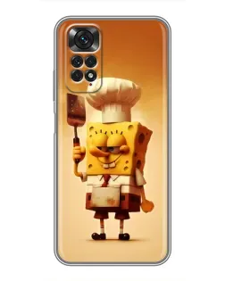 Чехол для Xiaomi Redmi Note 11 / 11s с картинкой «Губка Боб повар»
