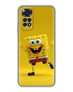 Чехол для Xiaomi Redmi Note 11 / 11s с картинкой «Позитивный Губка Боб»