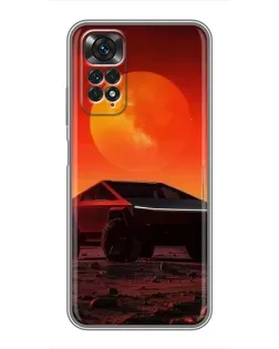 Чехол для Xiaomi Redmi Note 11 / 11s с картинкой «Cybertruck на Марсе»