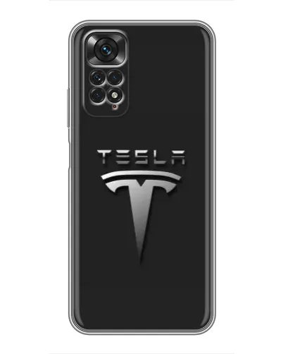 Чехол для Xiaomi Redmi Note 11 / 11s с картинкой «Стальной логотип Tesla»
