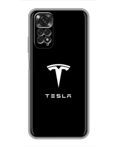 Чехол для Xiaomi Redmi Note 11 / 11s с картинкой «Tesla White Logo»