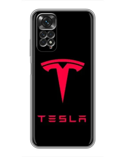 Чехол для Xiaomi Redmi Note 11 / 11s с картинкой «Tesla Red Logo»