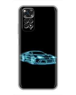 Чехол для Xiaomi Redmi Note 11 / 11s с картинкой «Неоновый контур Lamborghini» Чехол для Xiaomi Redmi Note 11 / 11s с картинкой «Неоновый контур Lamborghini»