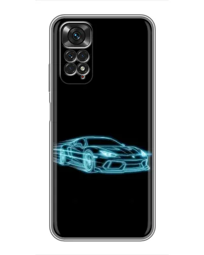Чехол для Xiaomi Redmi Note 11 / 11s с картинкой «Неоновый контур Lamborghini»
