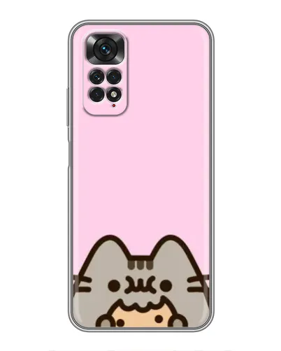 Чехол для Xiaomi Redmi Note 11 / 11s с картинкой «Pusheen и печенье»