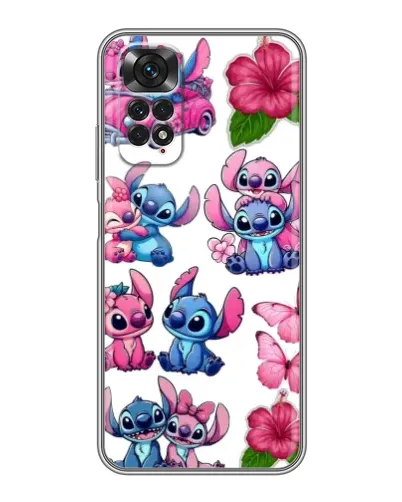 Чехол для Xiaomi Redmi Note 11 / 11s с картинкой «Стикеры Stitch и Angel»