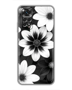 Чехол для Xiaomi Redmi Note 11 / 11s с картинкой «Монохромные астры»