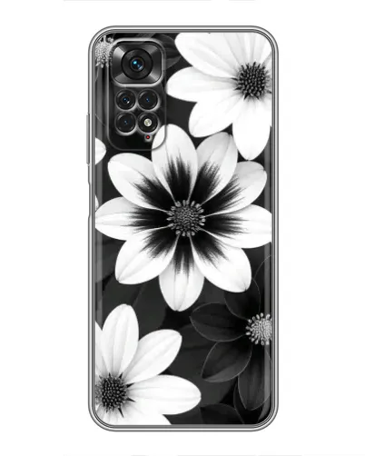 Чехол для Xiaomi Redmi Note 11 / 11s с картинкой «Монохромные астры»