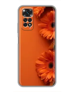 Чехол для Xiaomi Redmi Note 11 / 11s с картинкой «Оранжевые герберы»