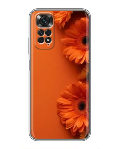 Чехол для Xiaomi Redmi Note 11 / 11s с картинкой «Оранжевые герберы»