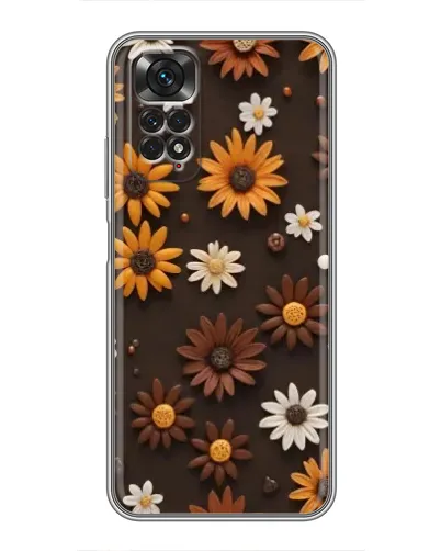 Чехол для Xiaomi Redmi Note 11 / 11s с картинкой «Узор из маленьких подсолнухов»